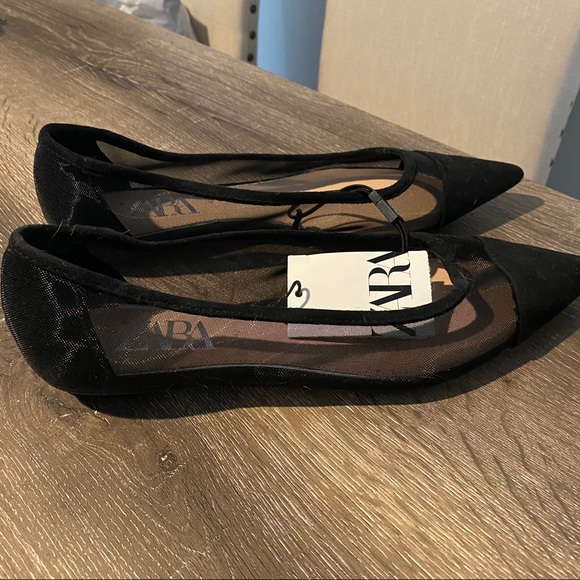 SOLD NWT Zara Mesh Ballet Flats - Picture 4 of 7